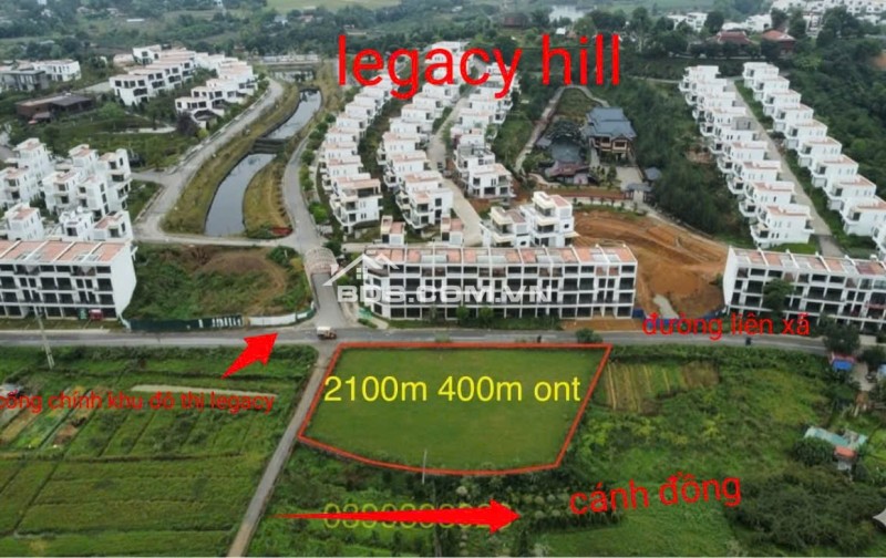 CẦN BÁN GẤP LÔ ĐẤT ĐỐI DIỆN CỔNG CHÍNH KHU ĐÔ THỊ LEGACY Hill, DT 2146m2